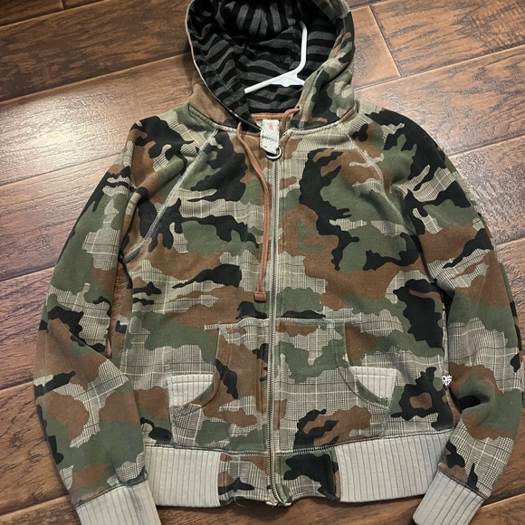 Vintage Stussy Camouflage Zip-Up Hoodie - Picture 1 of 3